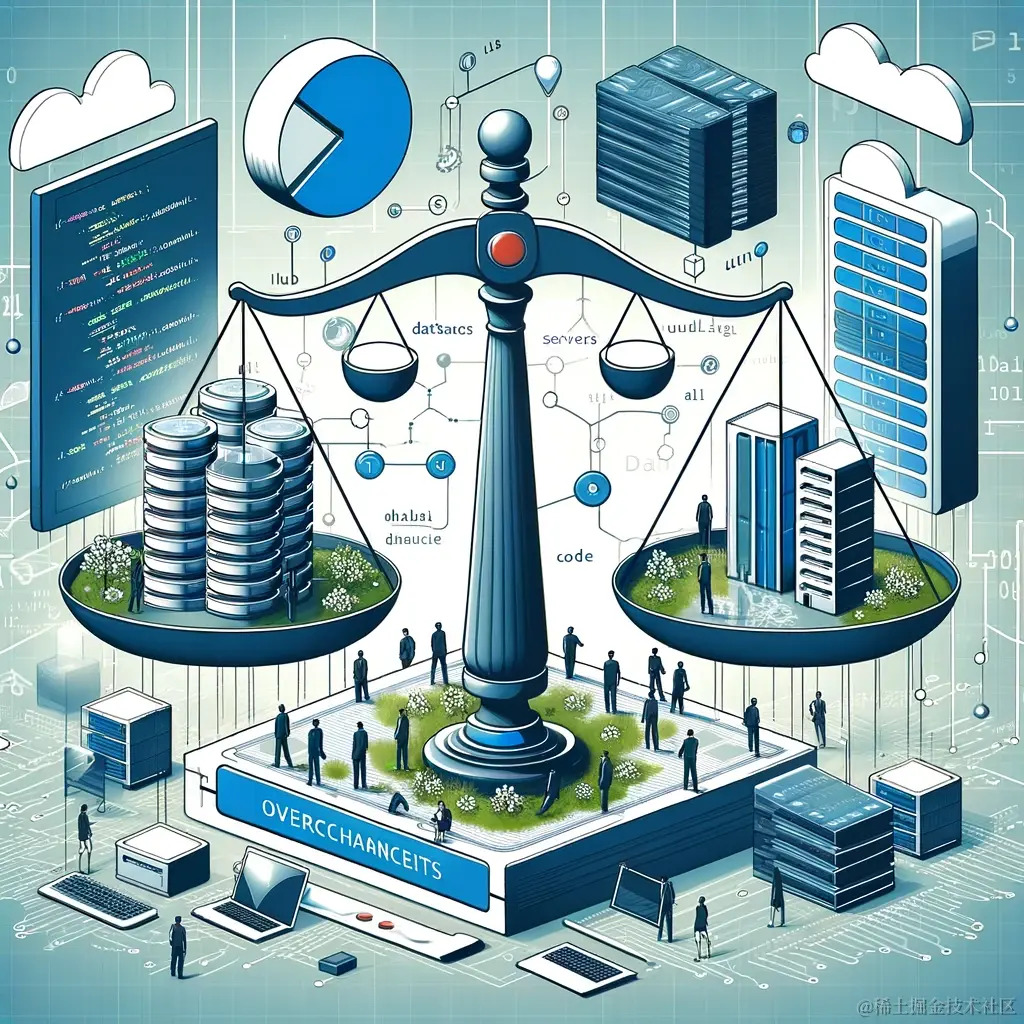 DALL·E 2024-01-23 21.11.20 - An informative and engaging illustration for an article about overcoming shortcomings in software architecture design. The image should depict a balan.png