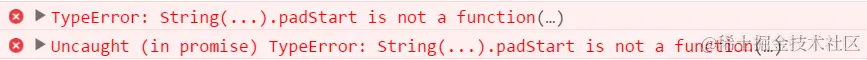 String(...).padStart is not a function(…)