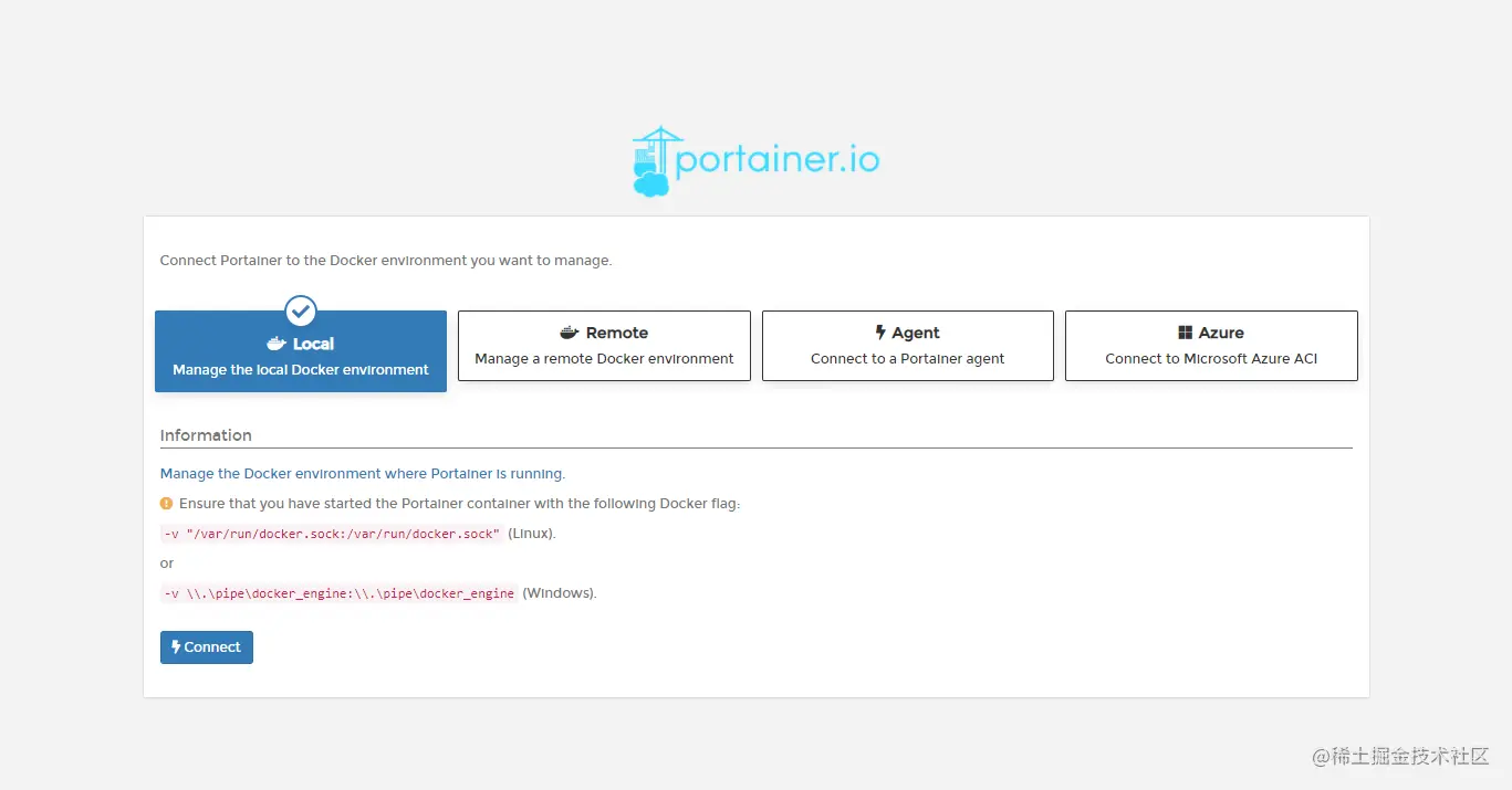 选择本地docker环境
