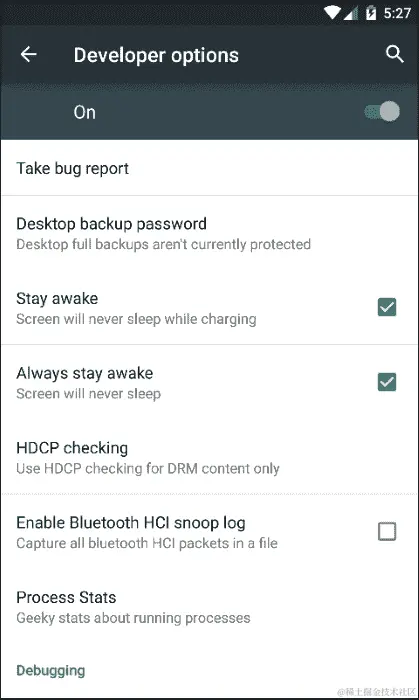 Android 设备调试选项