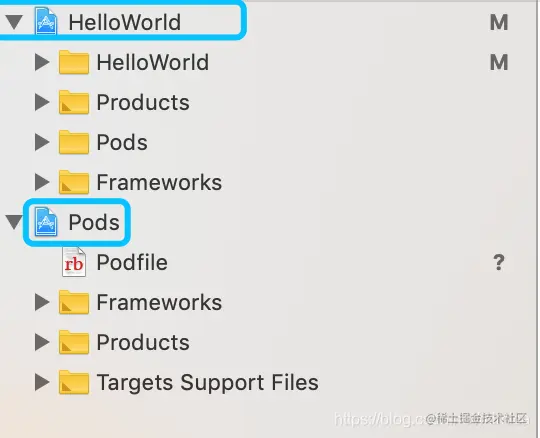 HelloWorld.xcworkspace文件