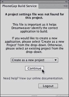 使用 Dreamweaver 生成应用程序