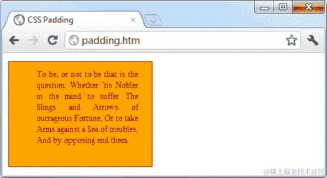 对对象应用不同的填充值
