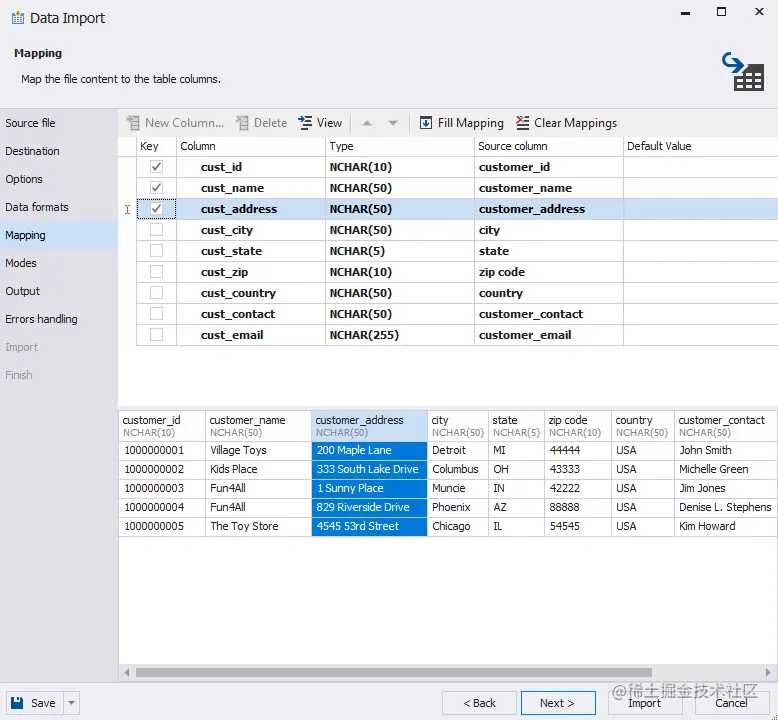 PostgreSQL to Oracle: Data Import Mapping