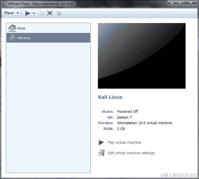 在 VMware Player 中安装 Kali Linux