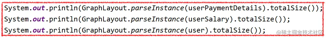 使用 JOL 核心库和打印尺寸进行验证
