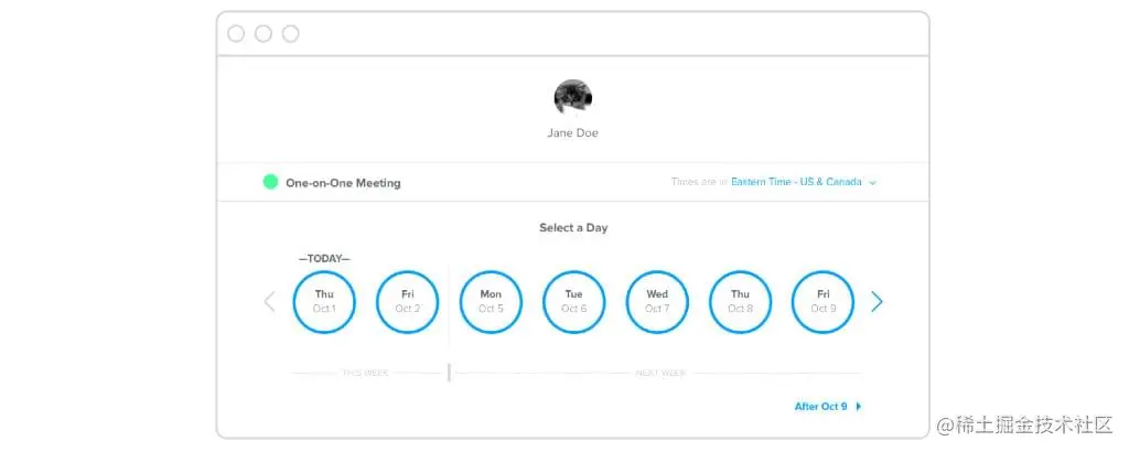 Calendly site screen shot