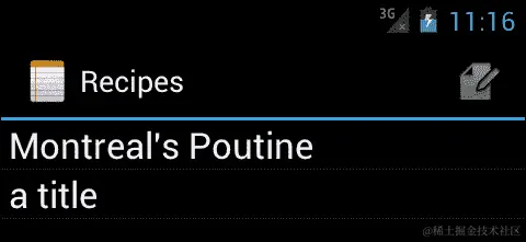 食谱列表活动：列出服务器上存储的所有食谱