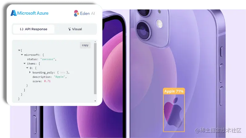 Logo Detection API result on Eden AI
