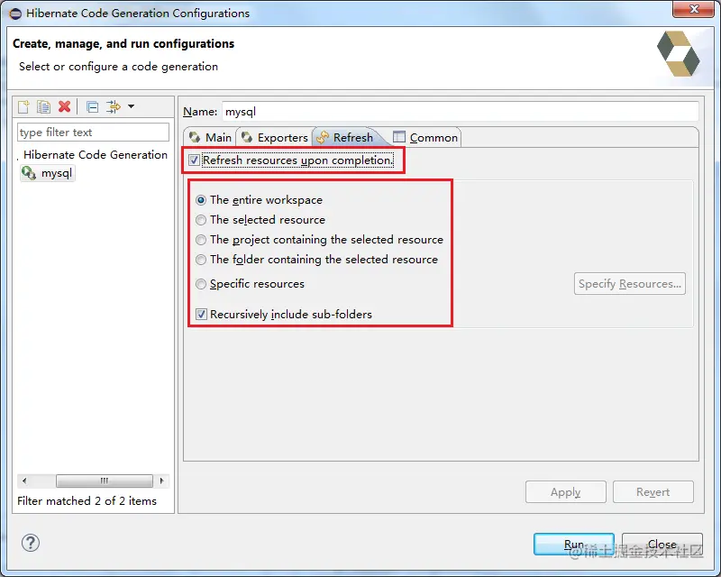 设置Hibernate code Generation Configurations配置信息