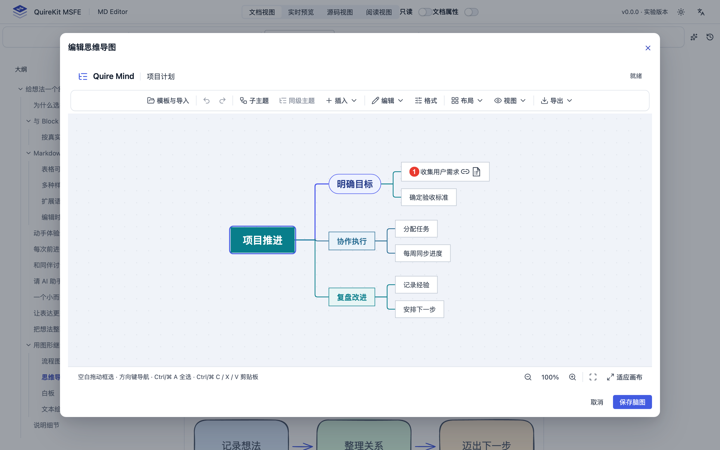 Mind map editor