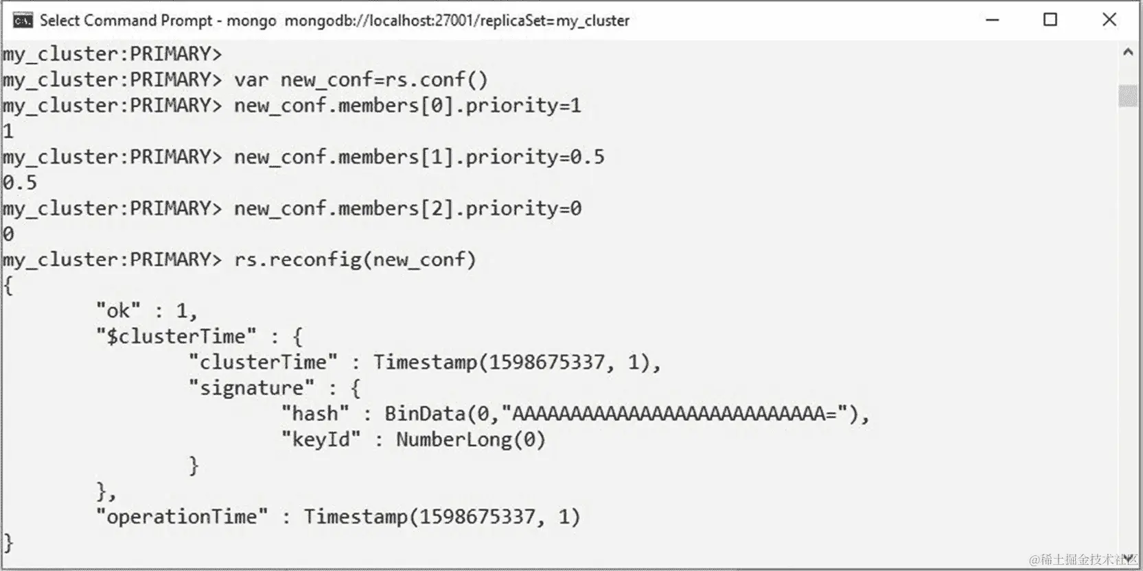 图 10.28：集群重新配置示例