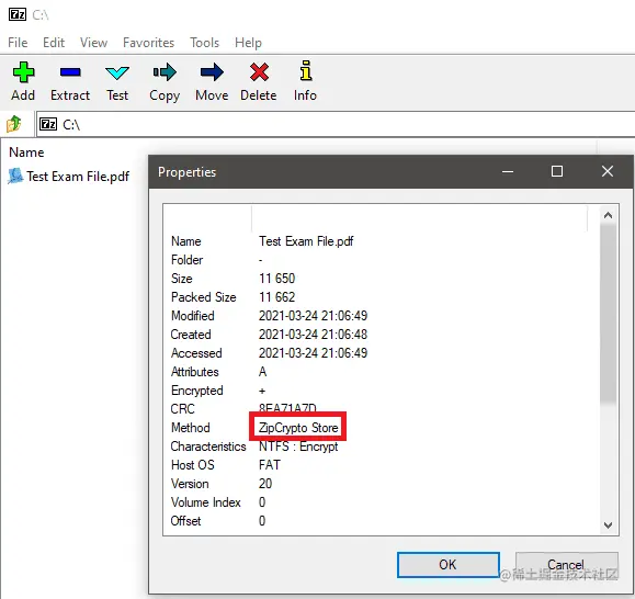 Encryption mode of ZIP file