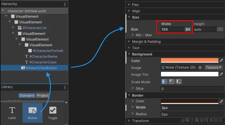 用于字符选择的“添加”按钮