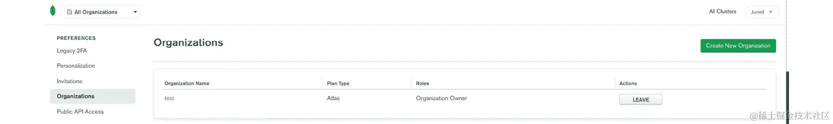 图 1.8：组织列表
