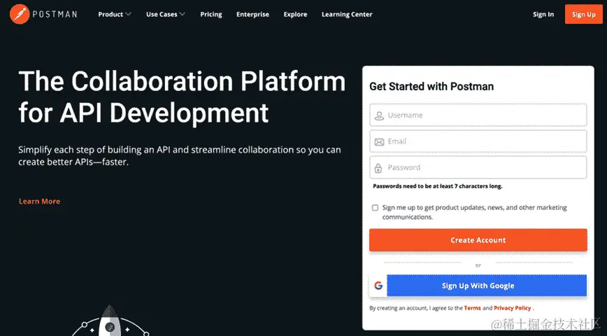 图 4.4 – Postman 主页
