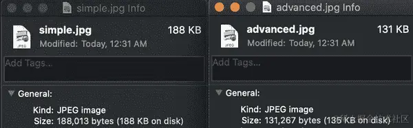 两个 JPG 文件大小