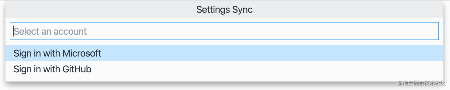 Settings Sync configure dialog