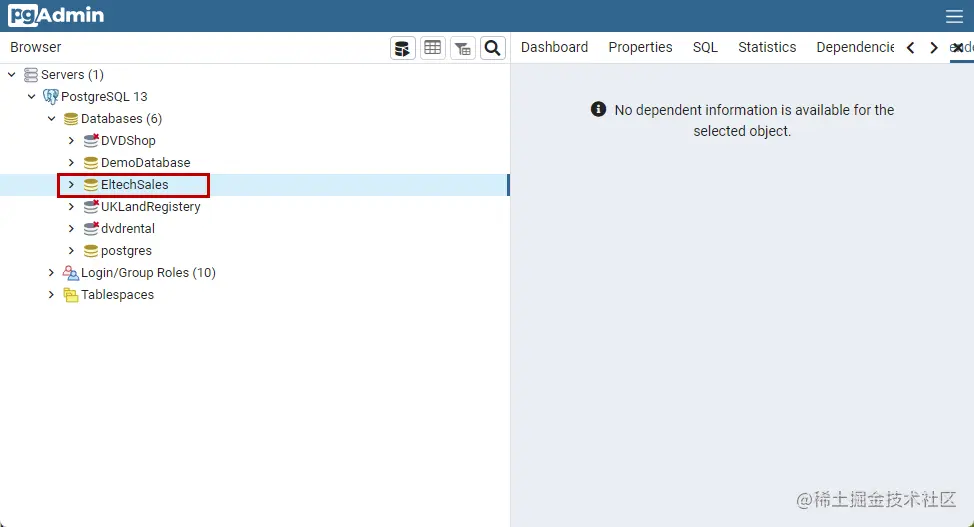 Database has been created