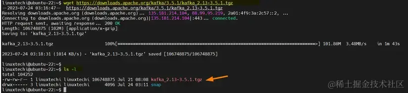 Download-Apache-Kafka-Wget-Command-Ubuntu