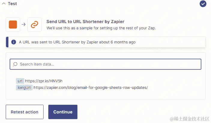 图 10.6 – 使用 Zapier 的 URL 缩短器概述的缩短 URL 结果