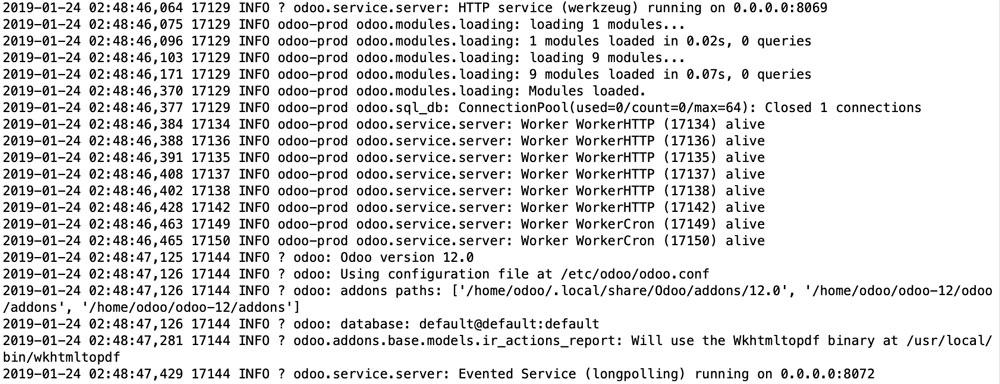 Odoo 12通过-c 检查配置文件