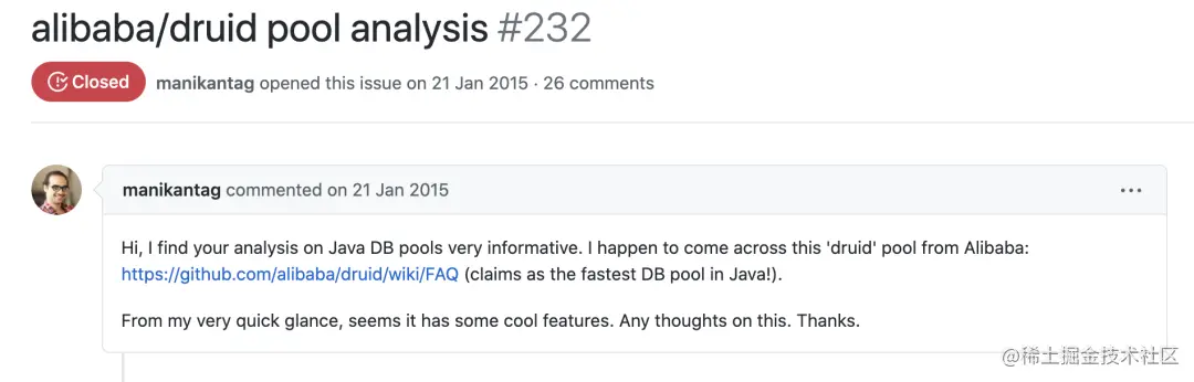 数据库连接池选型 Druid vs HikariCPspringboot 现在官方默认的数据库连接池是 HikariCP - 掘金