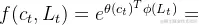 f(c_{t}, L_{t}) = e^{\theta(c_{t})^T \phi(L_{t})}