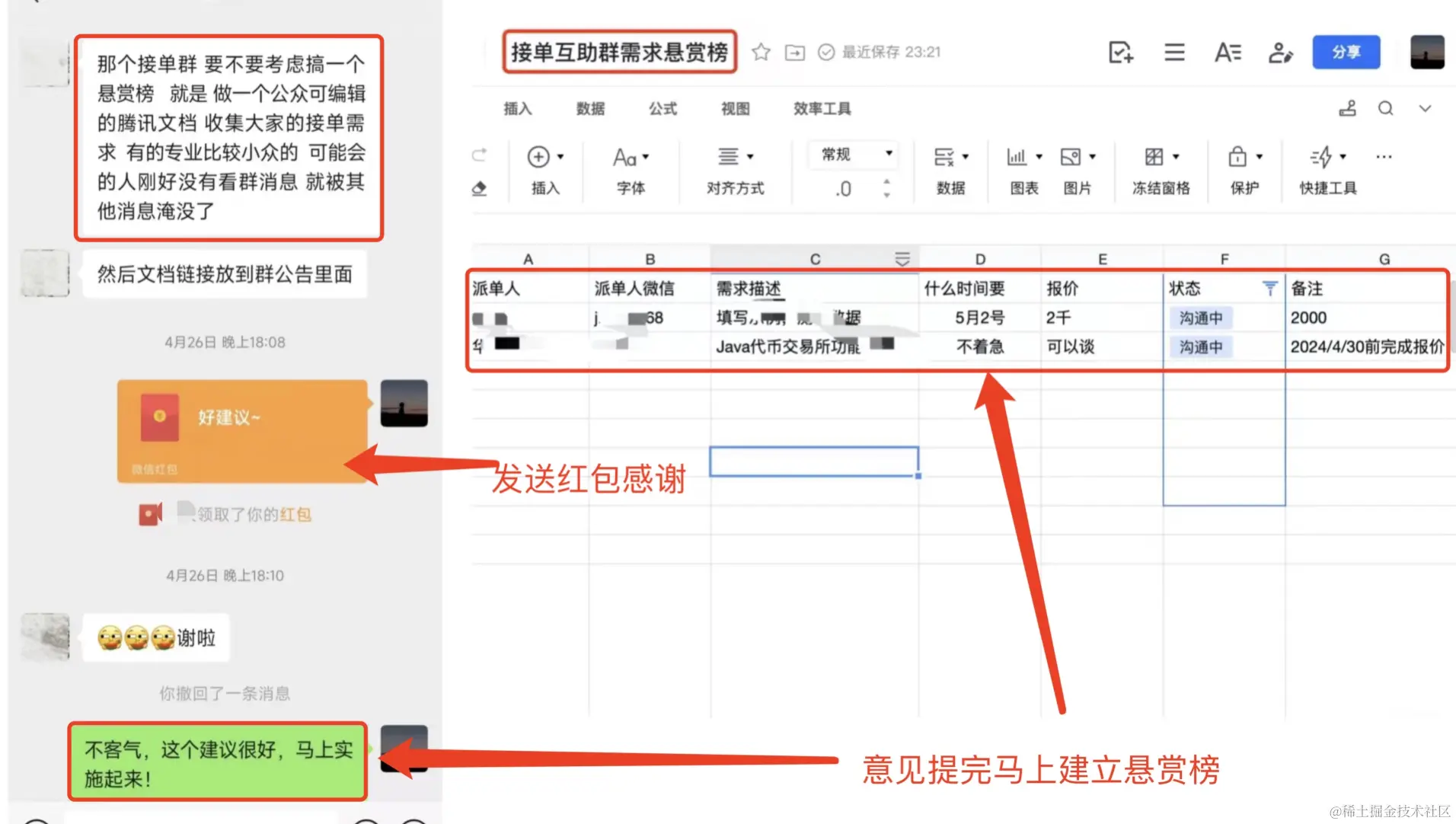 群友建议、需求悬赏榜