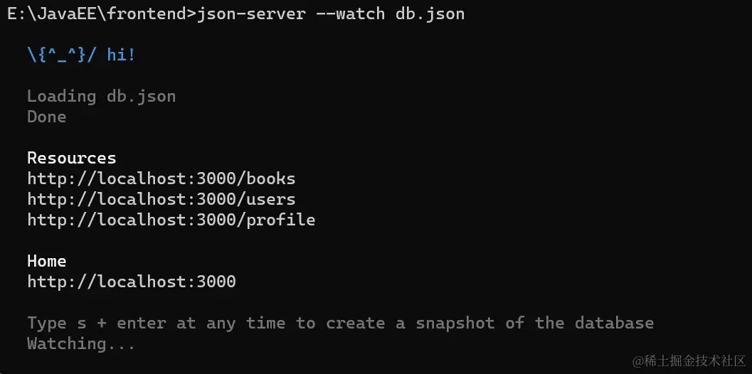 启动 JSON Server