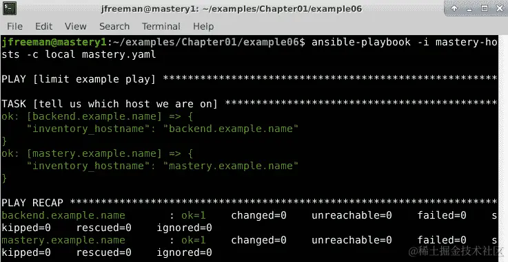 图 1.6 - 在未应用限制的清单上运行简单的 playbook