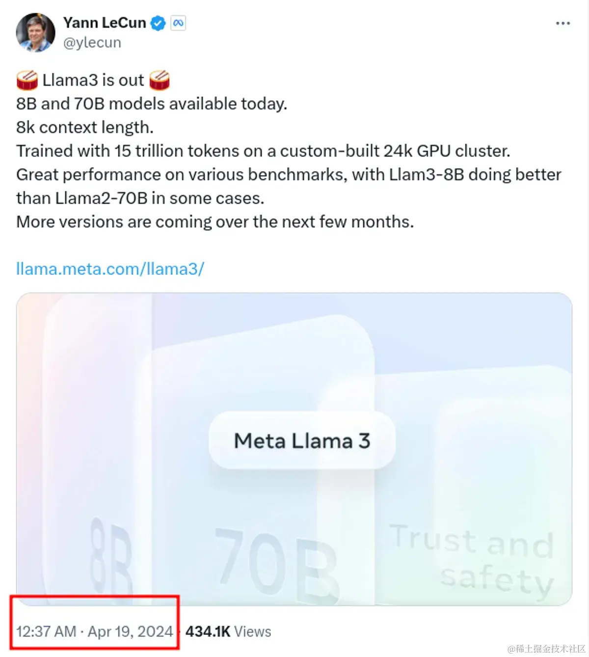 关于Llama 3 AI大模型的几点总结Meta最近终于发布了Llama3大模型，以下是关于Llama3的几点总结，涉及 - 掘金