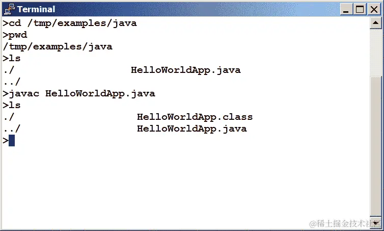 ls命令的结果，显示生成的.class文件。