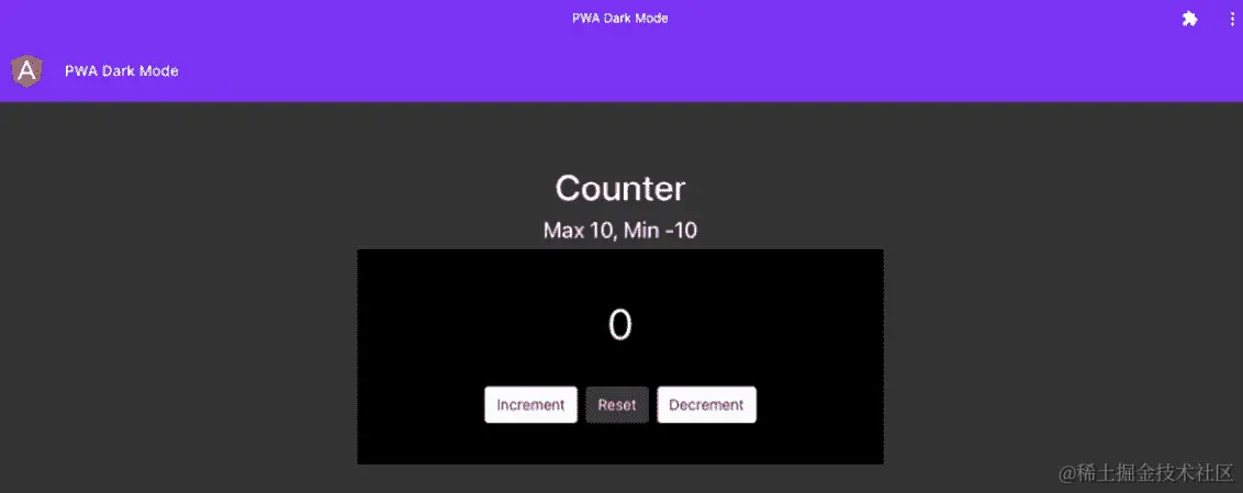 图 13.19 - 我们的 PWA 支持开箱即用的深色模式
