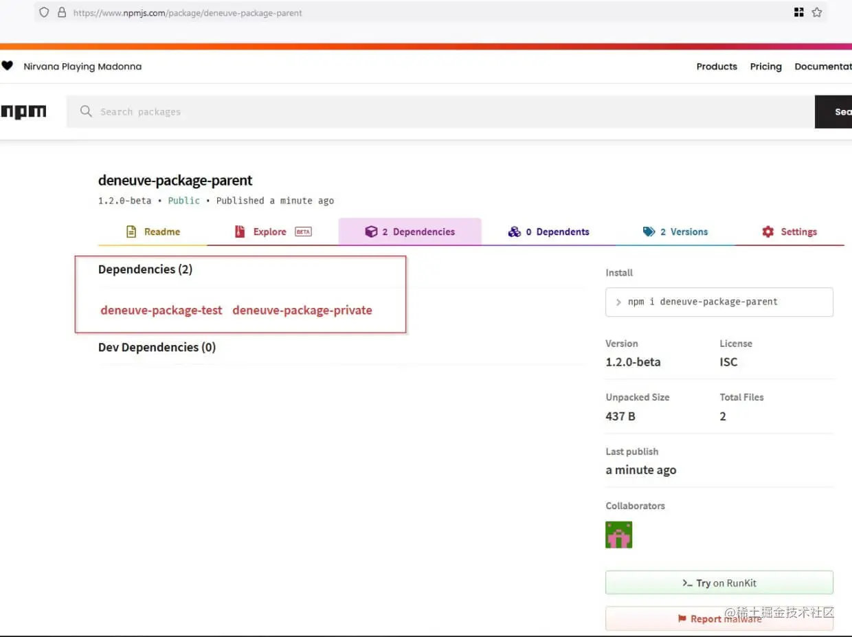 dependency confusion attacks on npmjs