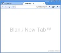 a blank New Tab page