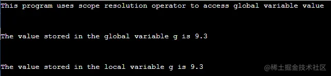 C++ Global variable Example 2.1