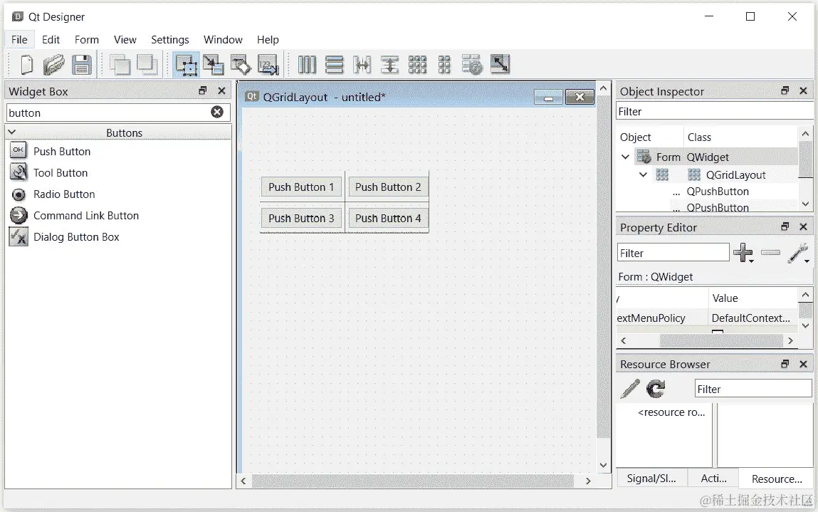 图 3.9 - 使用 QGridLayout 进行布局管理