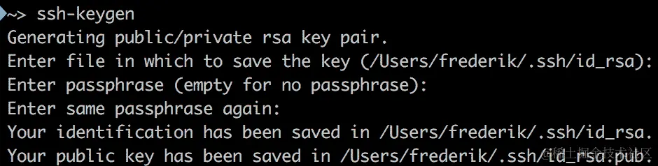 使用 ssh-keygen 命令创建 SSH 密钥对
