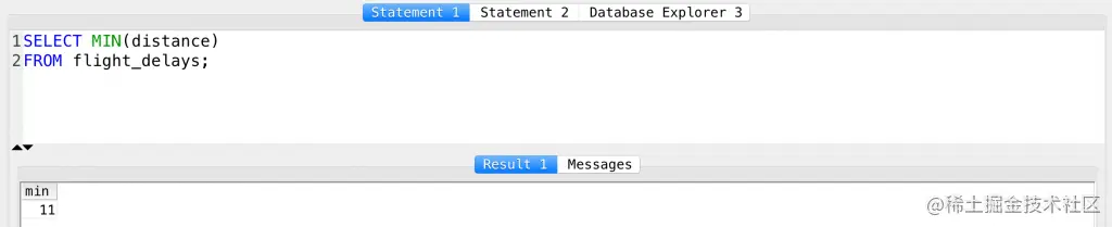 SQL MIN function