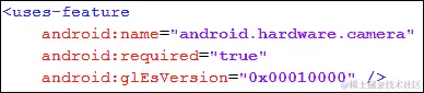 <uses-feature>和<uses-permission>标签