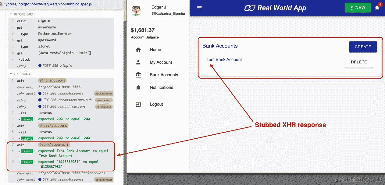 图 11.2 - 客户端应用程序中的存根 XHR 响应