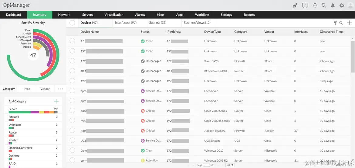 网络性能管理工具 - ManageEngine OpManager