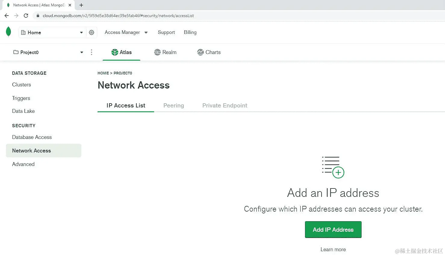 图 3.5：MongoDB Atlas 控制台