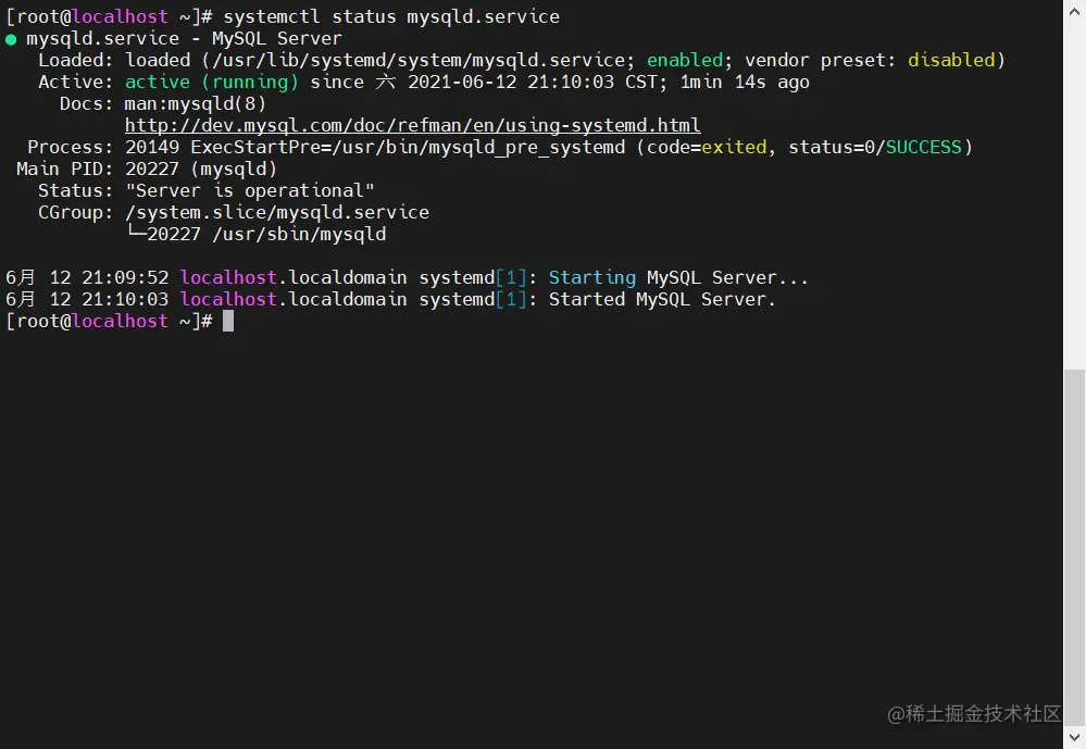 mysql service status.png