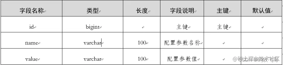 表4-1：配置文件