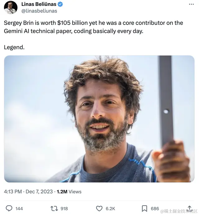 谷歌创始人亲自给Gemini写代码，很核心那种