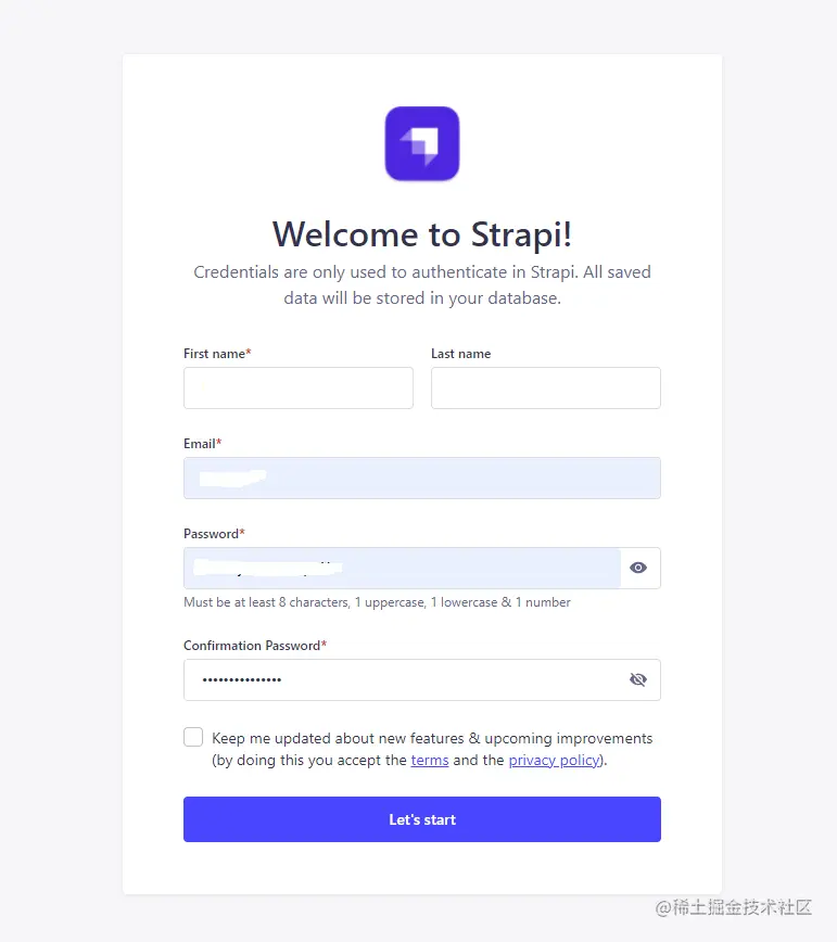 strapi注册管理员