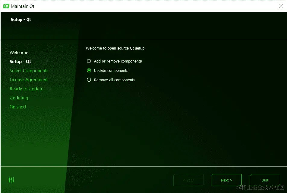 图 1.10 – 维护工具中的更新选项