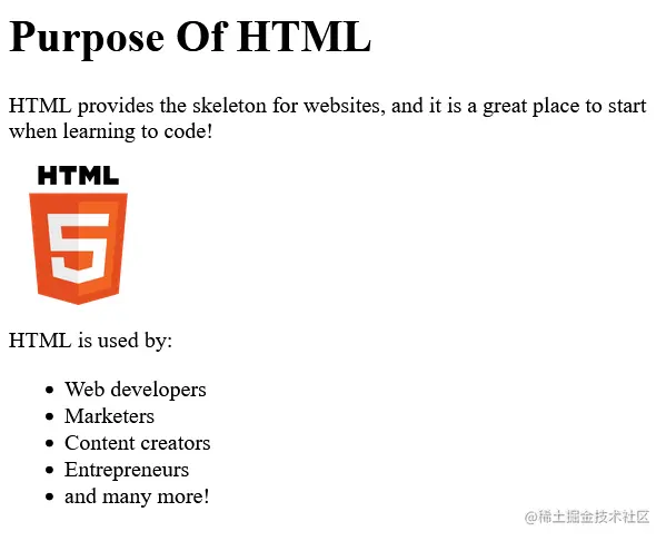 basic html markup